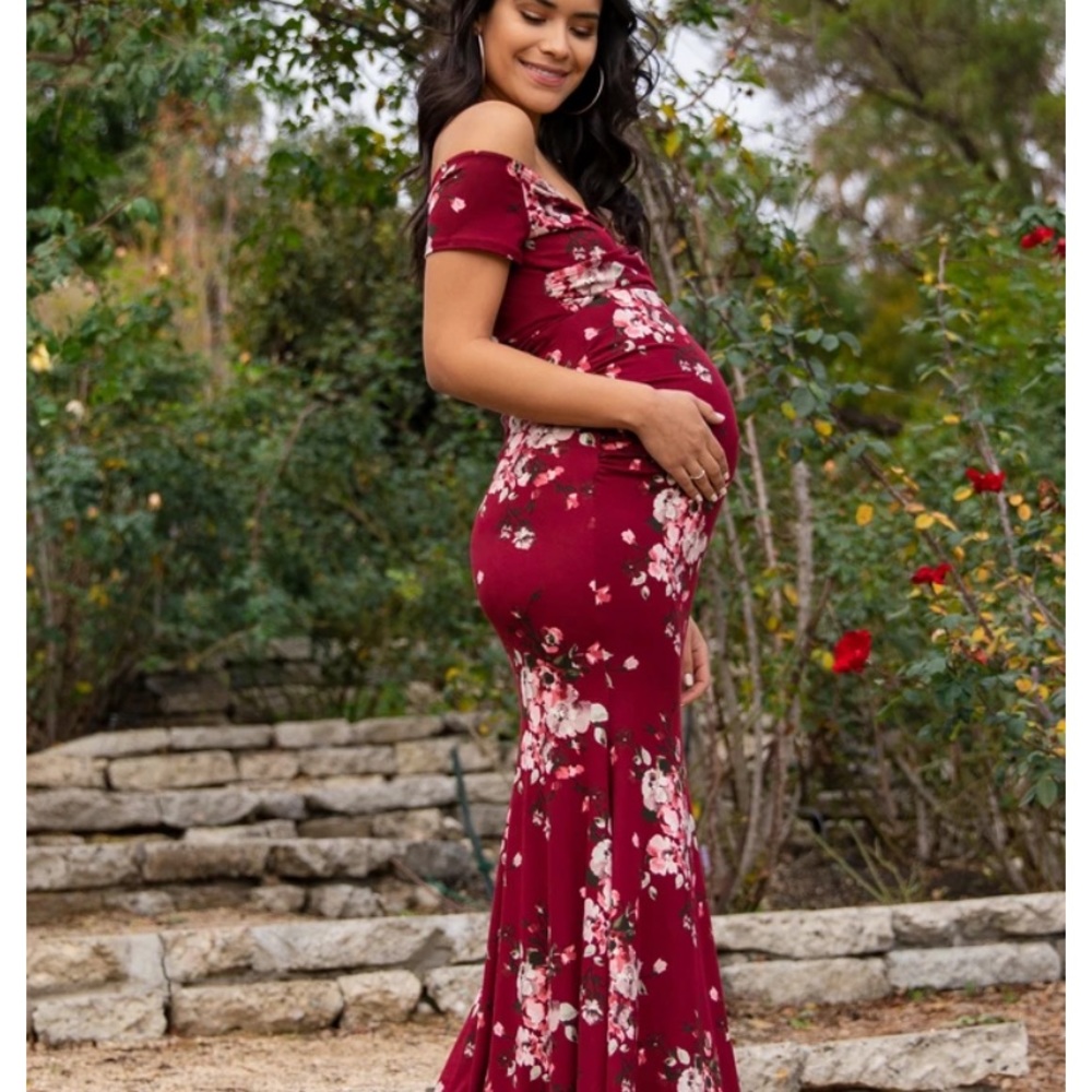 PinkBlush maternity photoshoot gown
